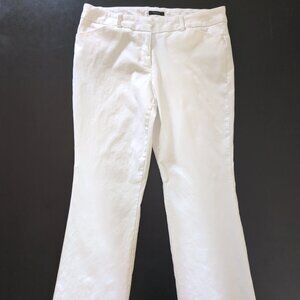 EC Women's Petite 8P Worthington Modern Fit Trouser Leg Pant White Dress